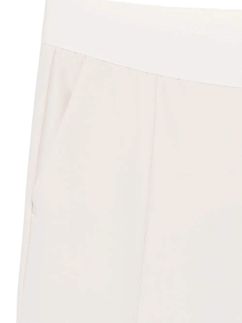 Cambio Broek met elastische taille en gekreukt detail Beige