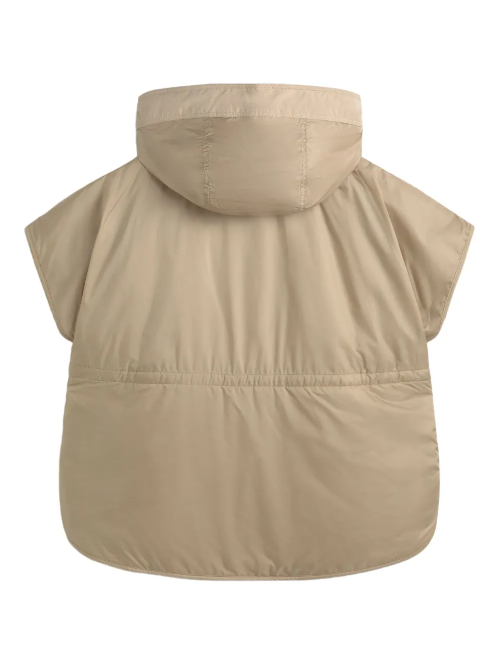 Weekend Max Mara Hooded Short-sleeved Cropped Jacket In Nude