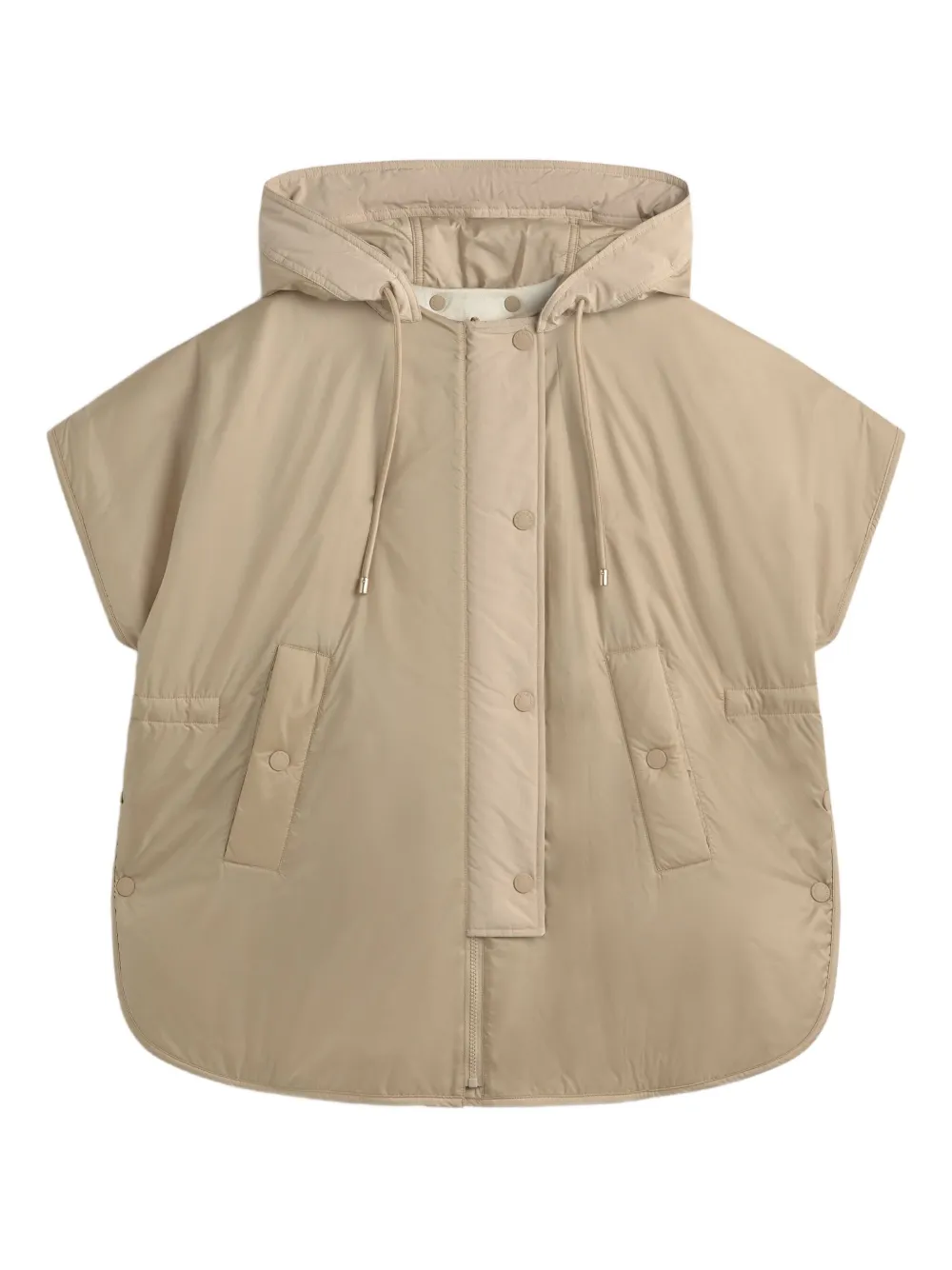 Weekend Max Mara Hooded Short-sleeved Cropped Jacket In Nude