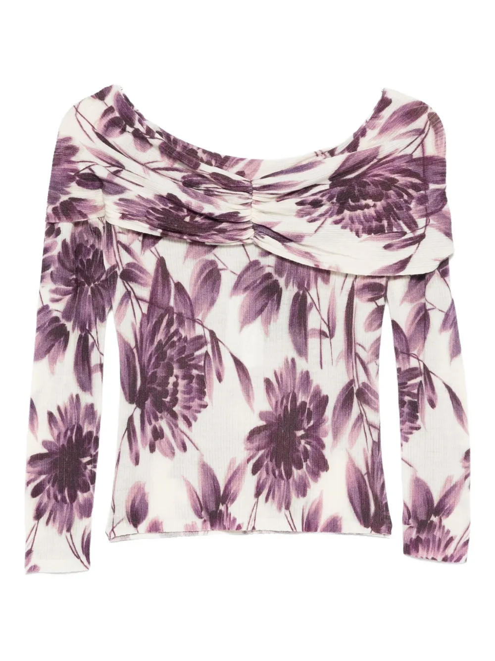 TWINSET Off-shoulder trui met bloemenprint Beige