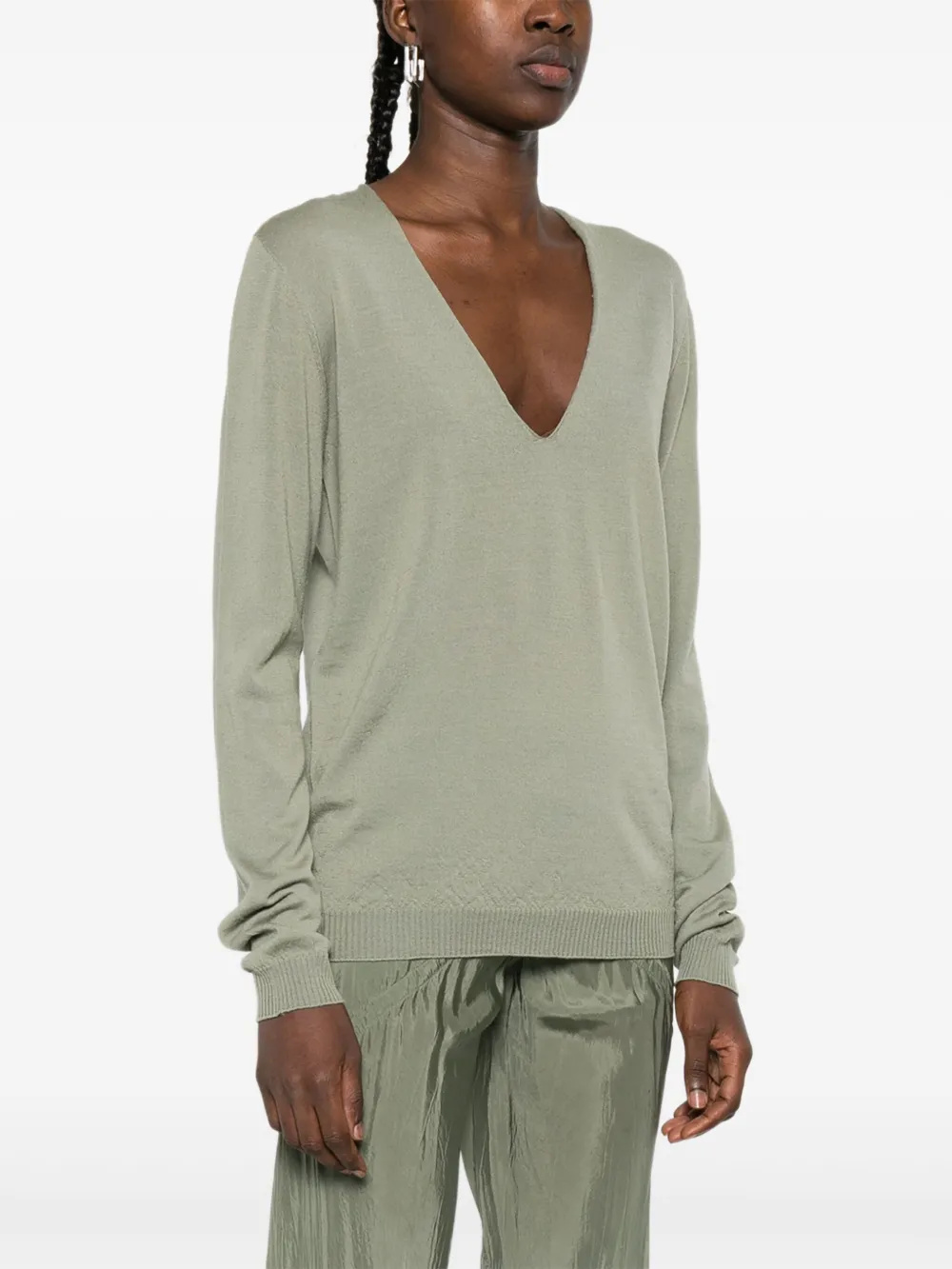 Rick Owens Sweater met V-hals Groen