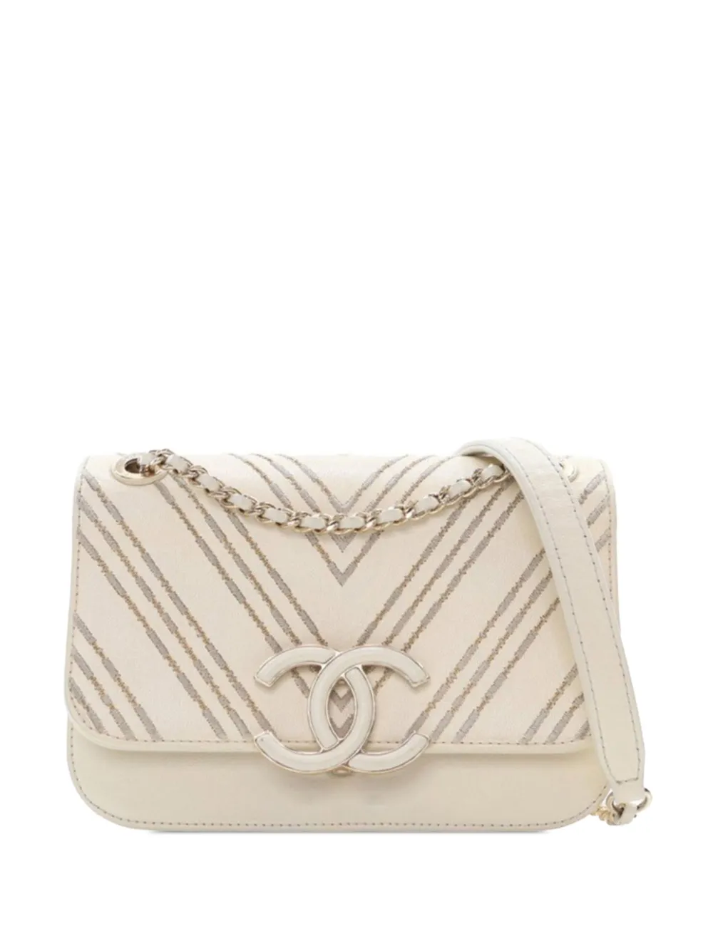 2017-2018 Small Chevron Sheepskin CC Subtle Flap crossbody bag