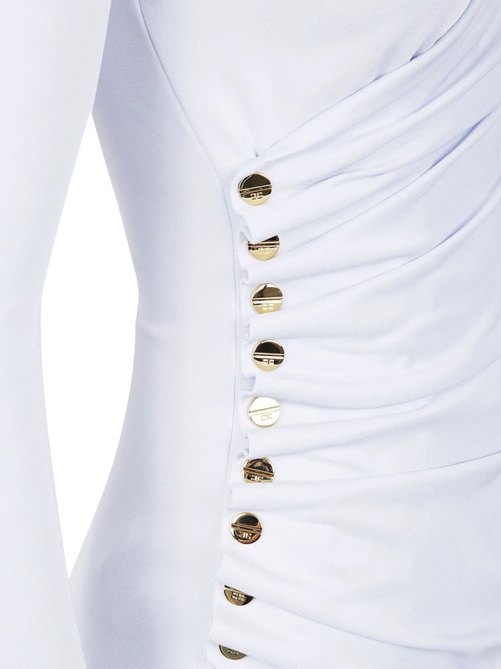 Elisabetta Franchi Gedrapeerde jurk Wit