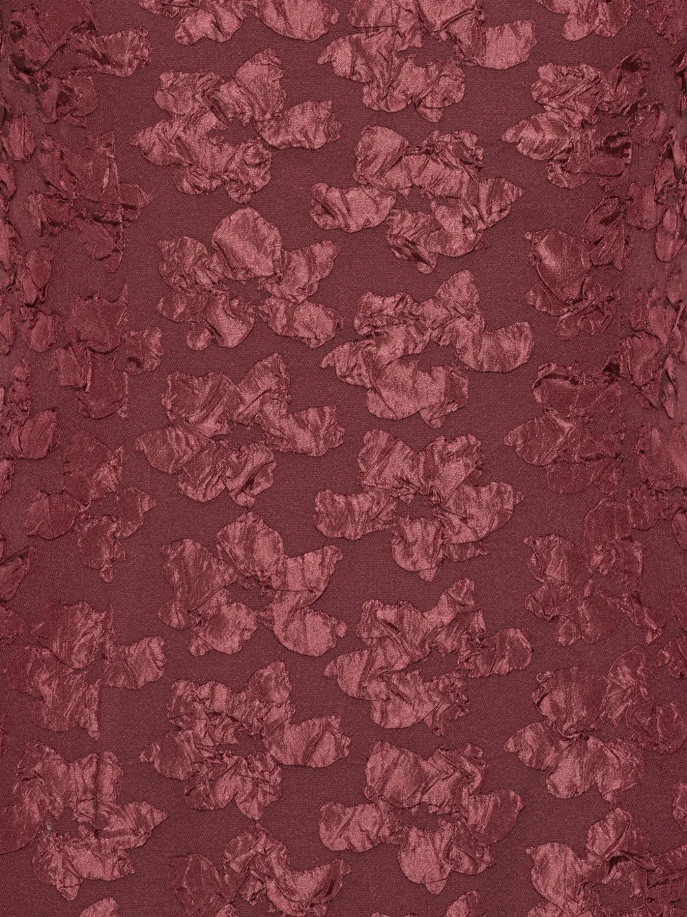 Rotate Birger Christensen Midi Dress With Puff Sleeves And Back Slit In Burgundy