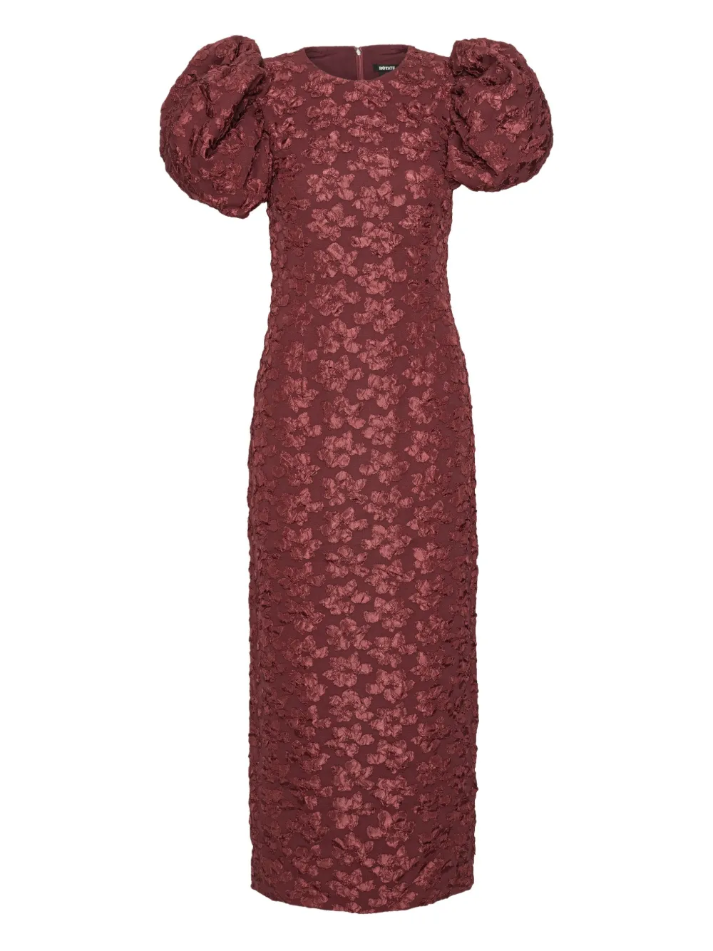 ROTATE BIRGER CHRISTENSEN puff-sleeve jacquard midi dress | Vermelho | Image 1