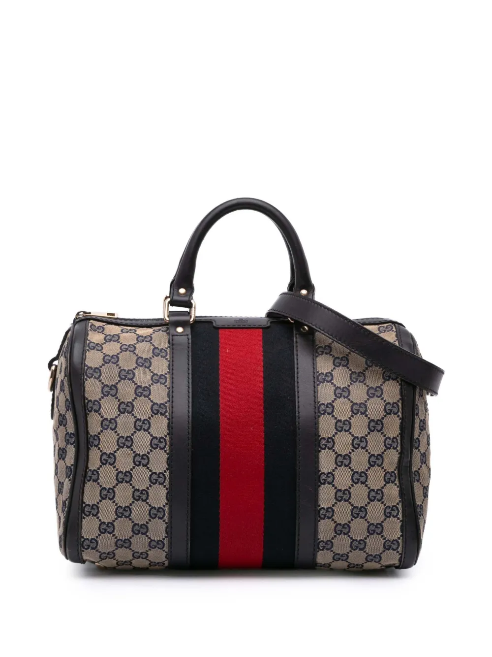 Gucci Pre-Owned 2016-2025 GG Canvas Web Joy Boston Bag satchel | Brown | Image 1