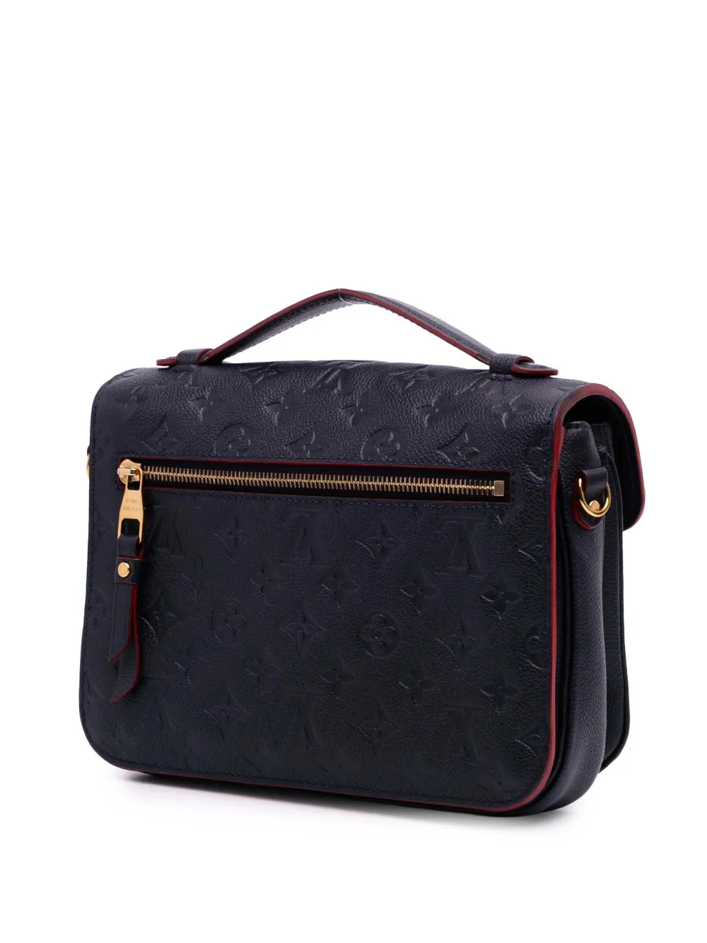 Pre-owned Louis Vuitton 2018 Monogram Empreinte Pochette Metis Satchel In Blue