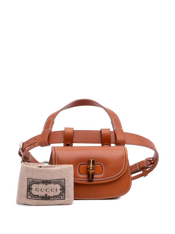 Gucci Pre-Owned 2016-2025 ミニ レザー バンブー 1947 ベルトバッグ