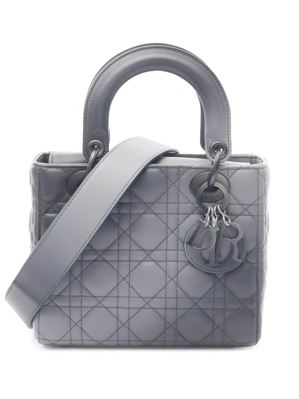 Christian Dior Pre-Owned 2021-2025 Small Ombre Lambskin Cannage Lady Dior satchel | Grey | Image 1