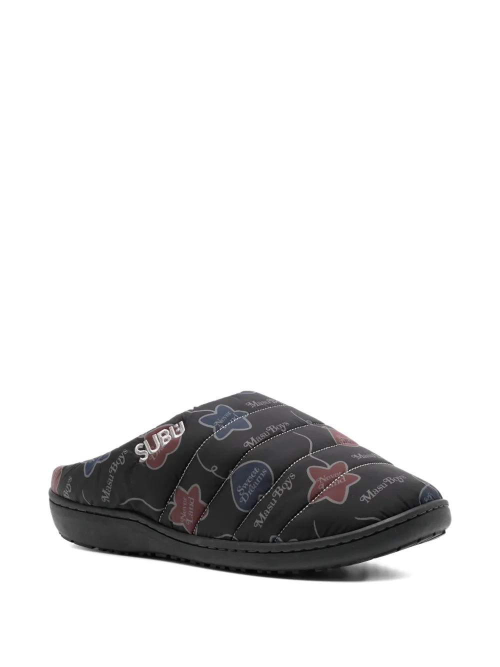 MASU x Subu printed mules - Zwart