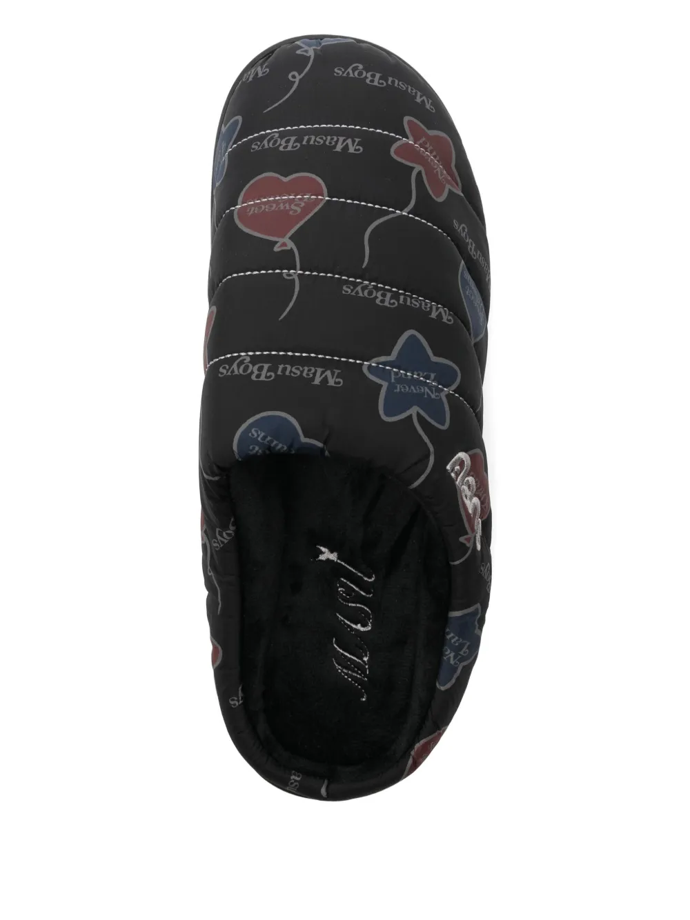 Masu X Subu Printed Mules In Black
