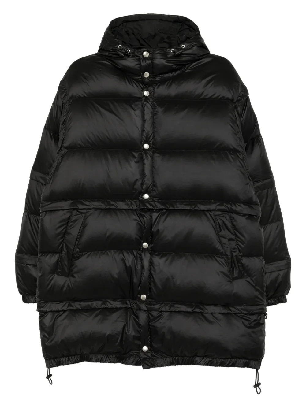 Yoke removable-collar coat | Black | Image 1