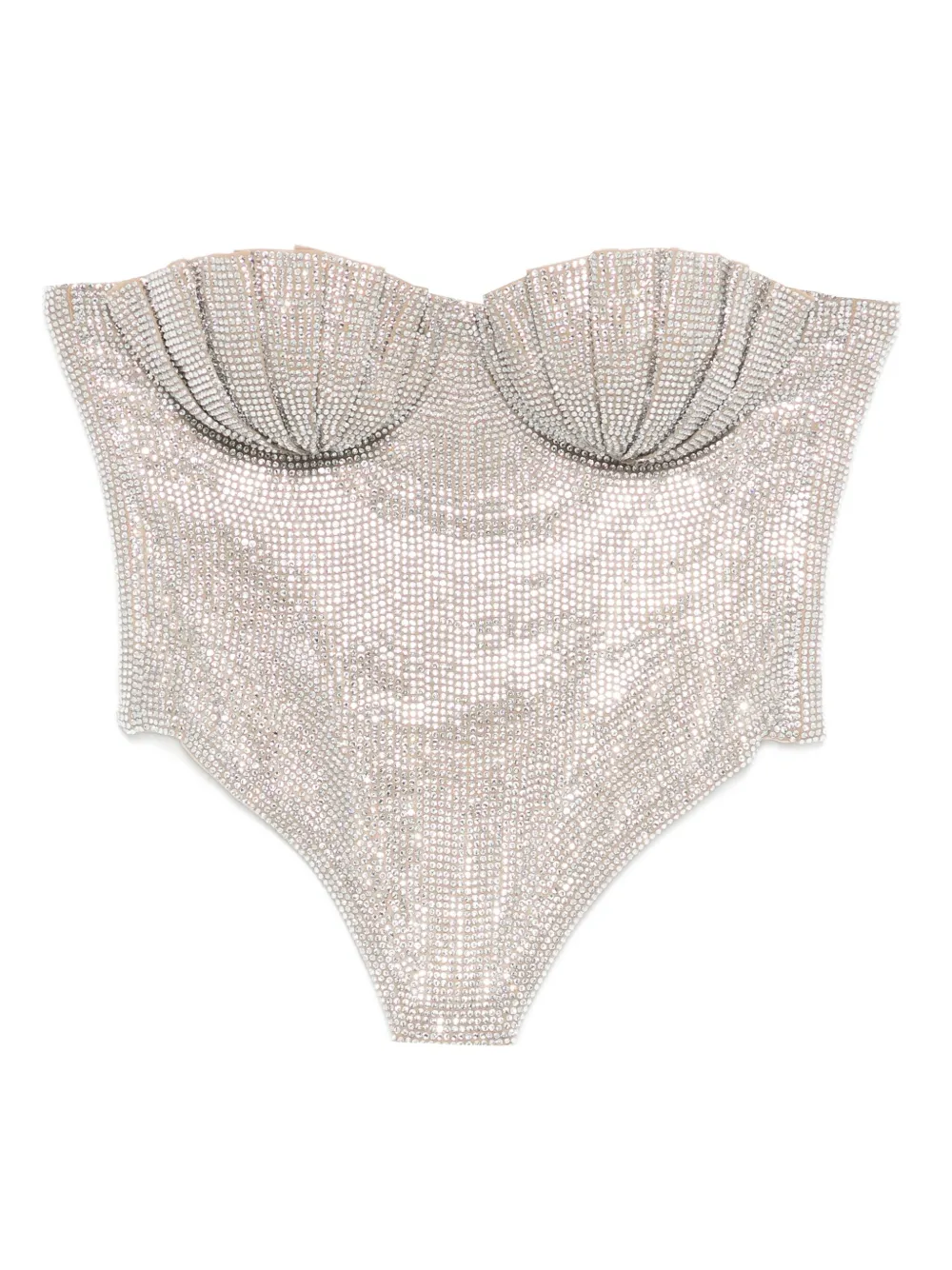 Giuseppe Di Morabito top estilo corset con detalles de cristal | gris | Image 1