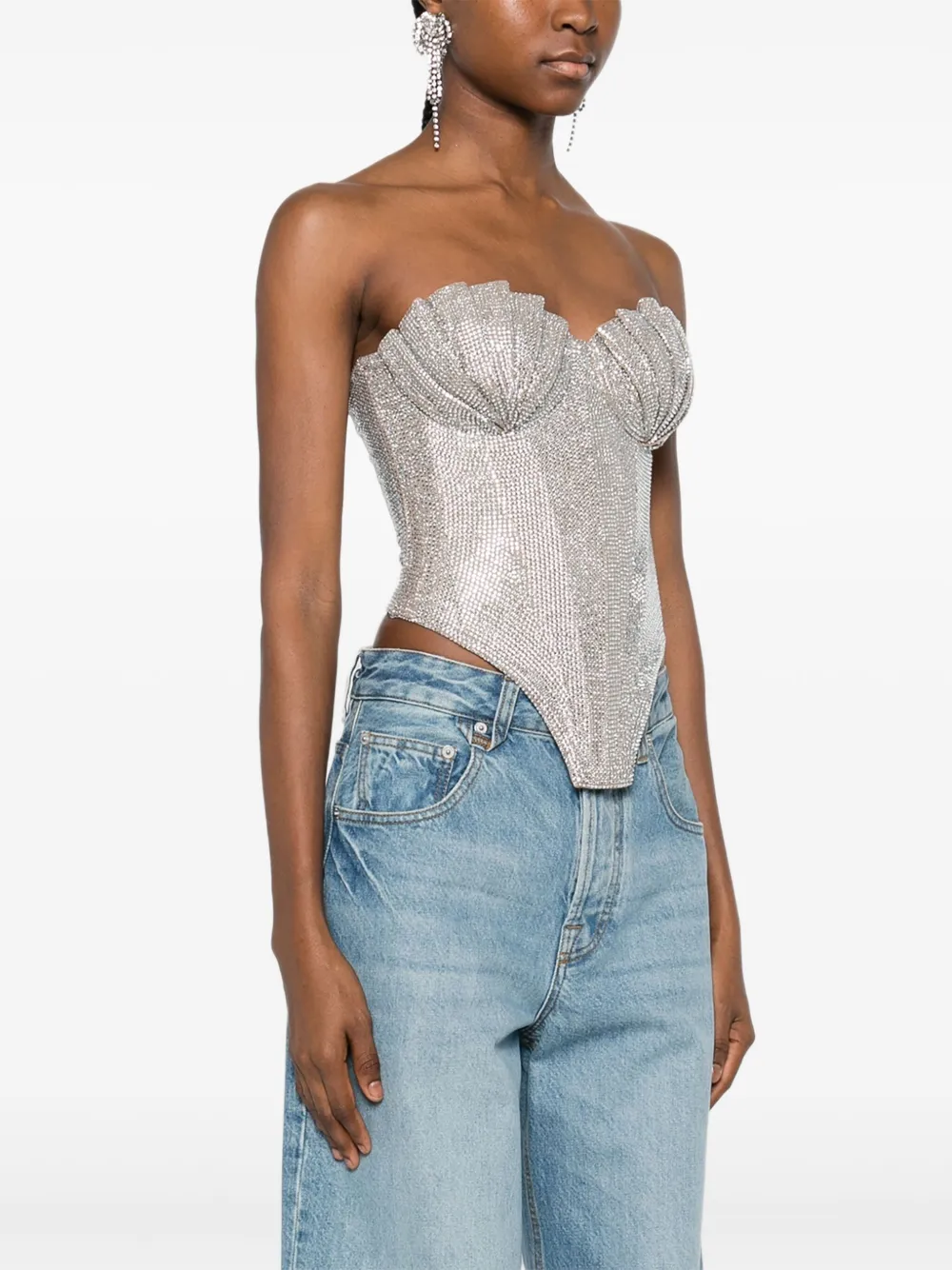 Giuseppe Di Morabito Korset verfraaid met kristallen Grijs