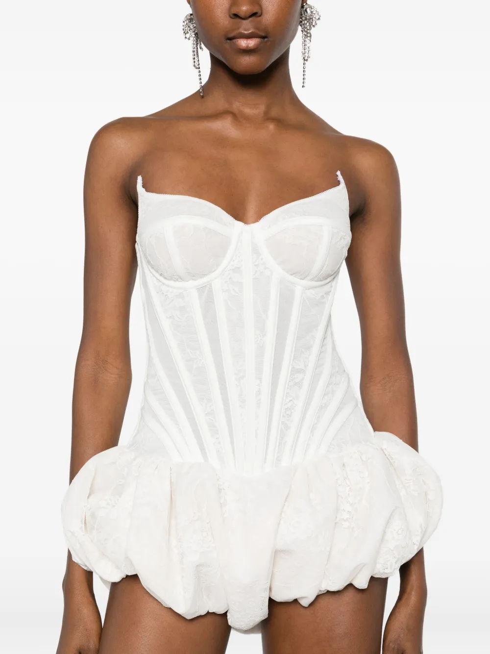 Giuseppe Di Morabito Jurk met kant en ruches Wit