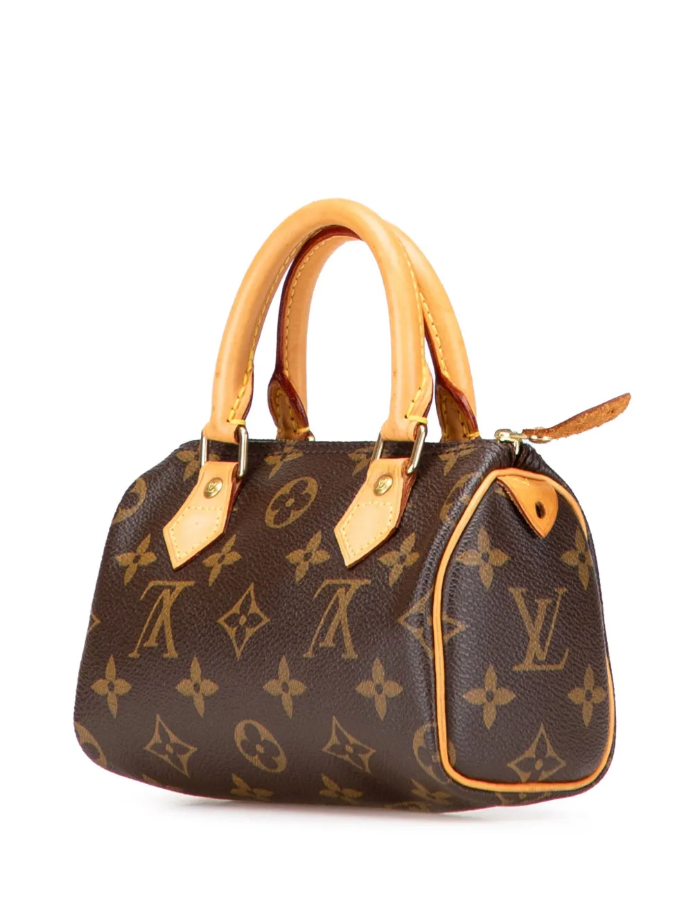 Pre-owned Louis Vuitton 2008 Monogram Mini Speedy Hl Satchel In Brown