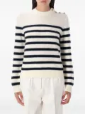 A.P.C. striped button-detailed sweater - White