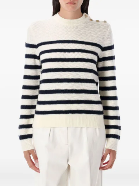 A.P.C. striped button-detailed sweater 