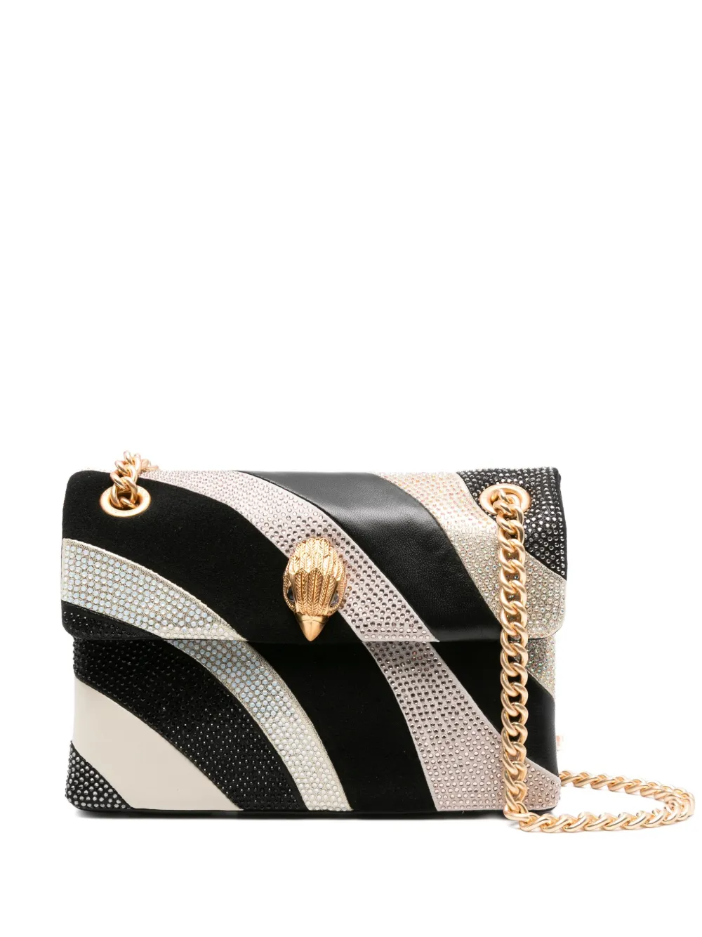 Kurt Geiger Mini Kensington Crystal-embellished Cross Body Bag In Black