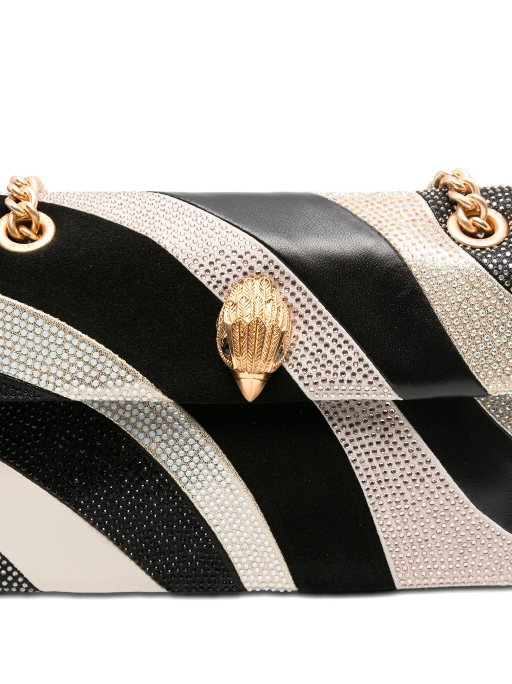 Kurt Geiger Mini Kensington Crystal-embellished Cross Body Bag In Black
