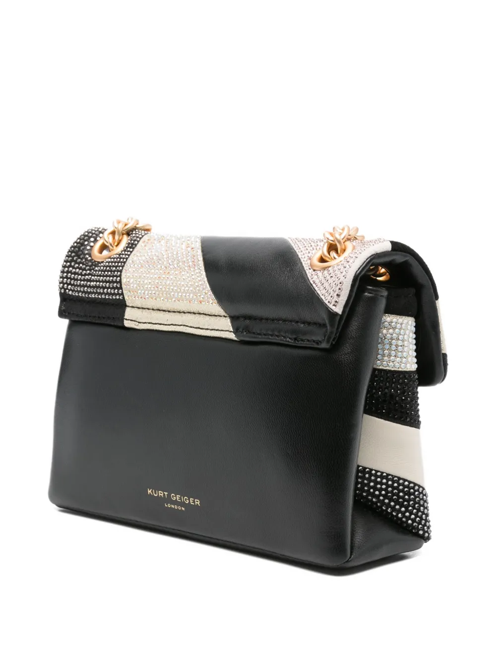 Kurt Geiger Mini Kensington Crystal-embellished Cross Body Bag In Black