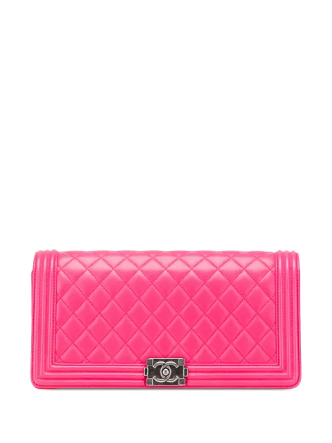 CHANEL Pre-Owned 2014 Quilted Lambskin Boy Flap clutch bag