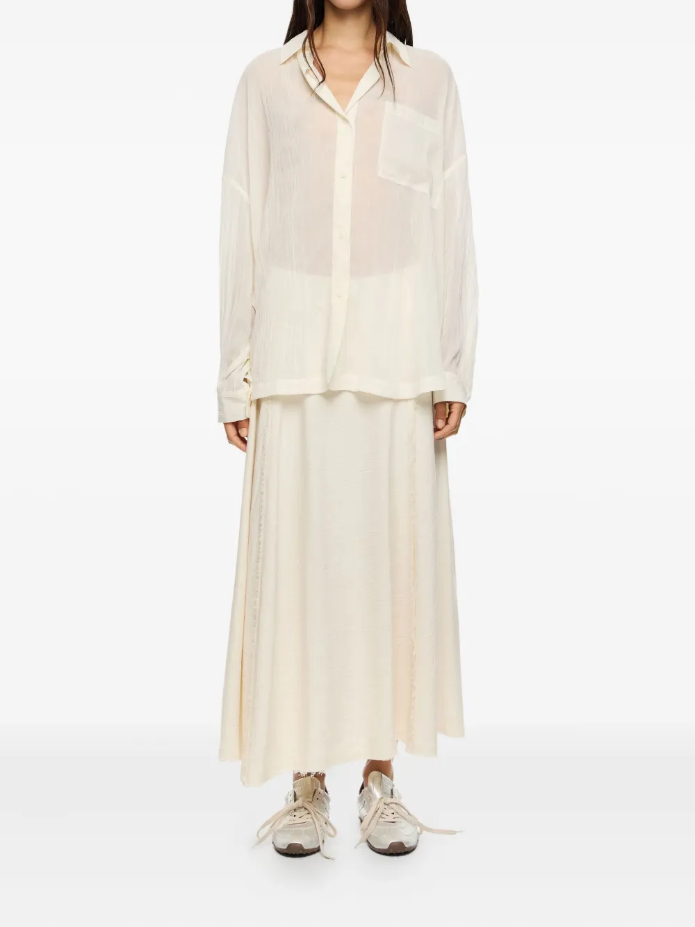 Bimba y Lola flared A-line midi skirt - Beige