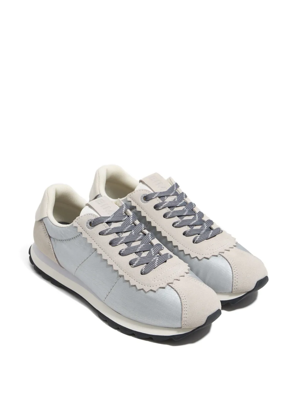 Bimba y Lola 13 18 retro scalloped-trim sneaker Silver