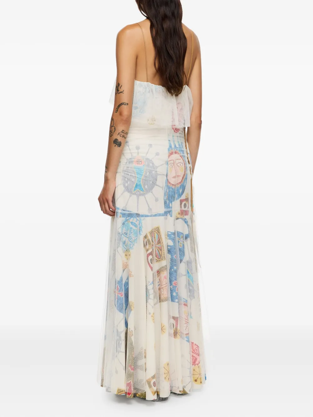 Bimba Y Lola Ruffled Mask Dress In White