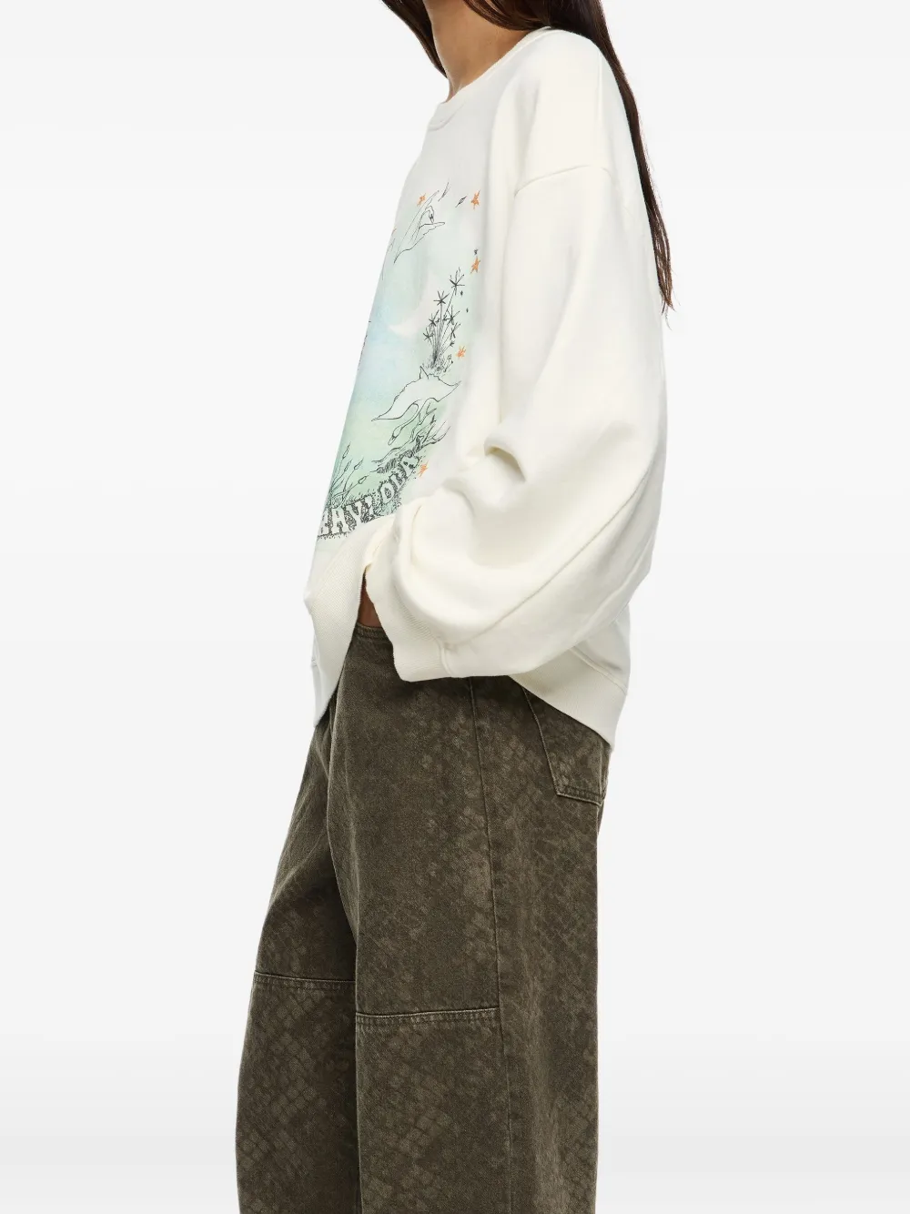 Bimba Y Lola Swan Print Sweatshirt In Neutral