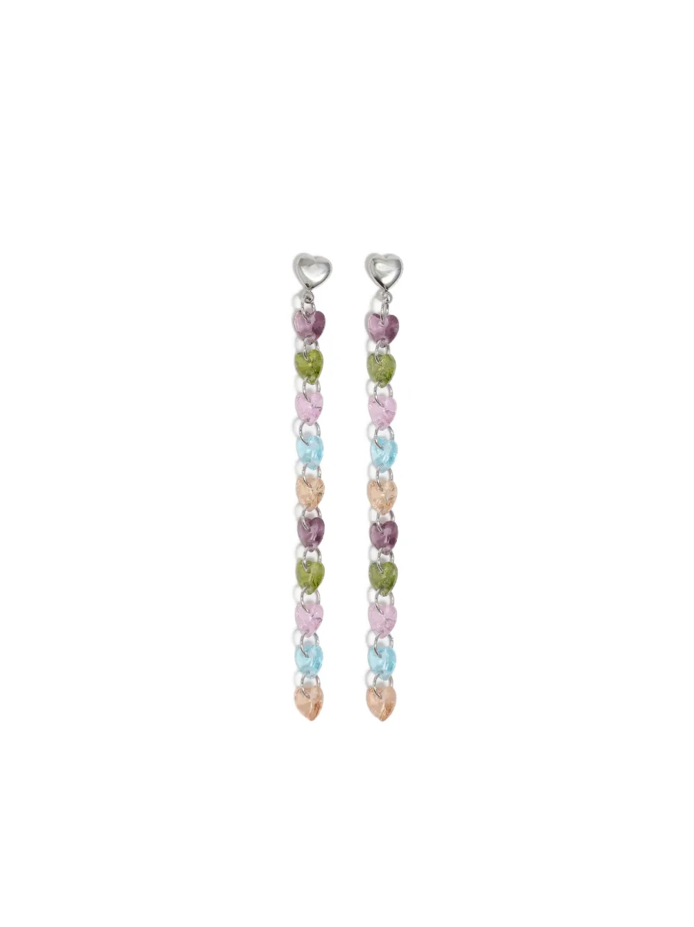 Bimba Y Lola Crystal-heart Earrings In Silver