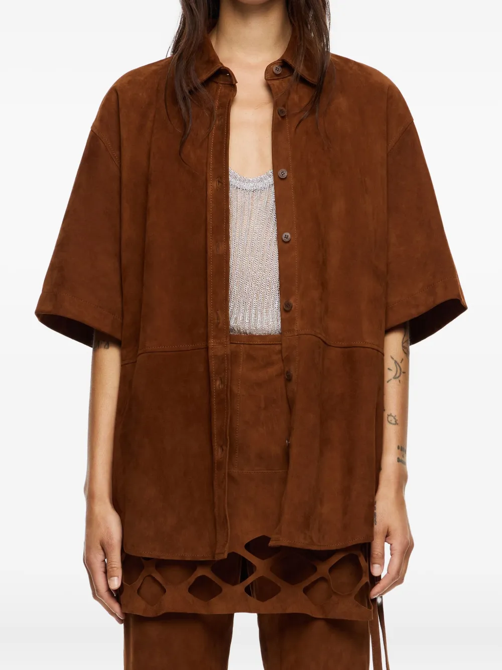 Bimba y Lola Blouse met korte mouwen - Bruin