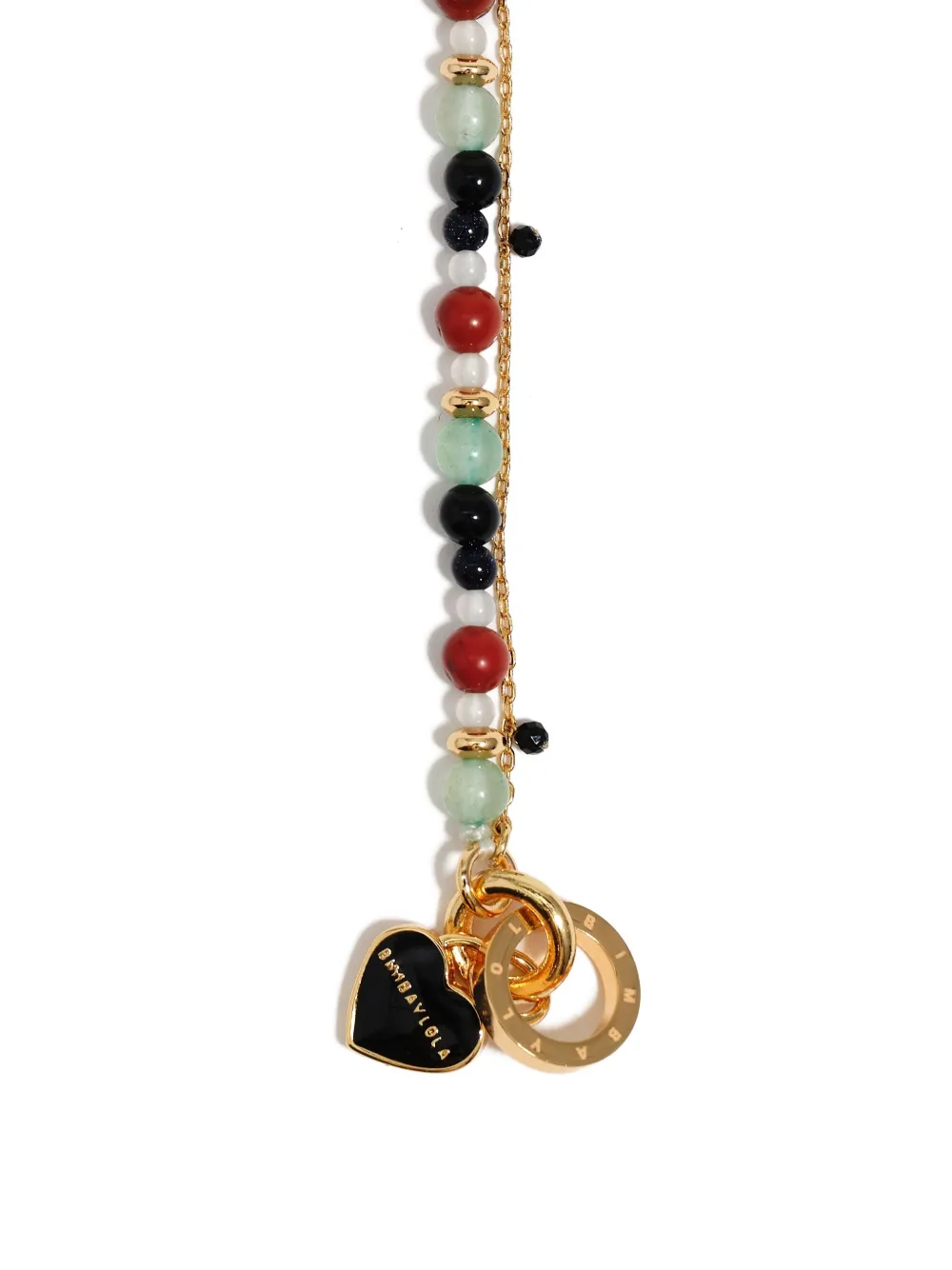 Bimba Y Lola Double-layer Heart Logo Stones Bracelet In Multi