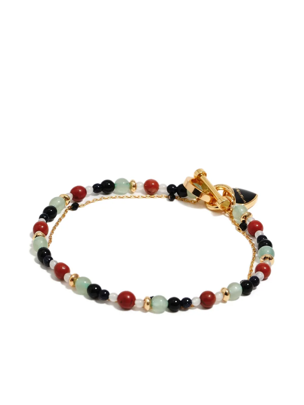 Bimba y Lola double-layer heart logo stones bracelet | Gold | Image 1