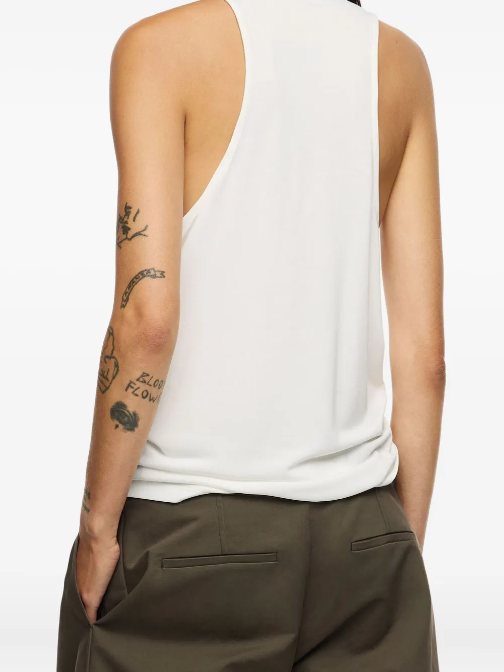 Bimba Y Lola Studded Sleeveless T-shirt In White