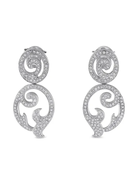 TOUS Orecchini Swirl in oro bianco 18 carati con diamanti
