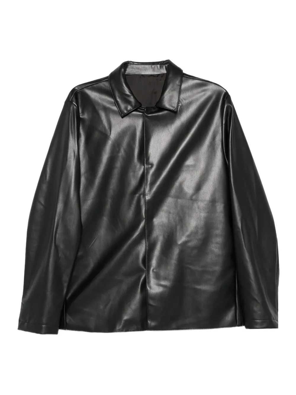 Costumein leather collar jacket | Black | Image 1