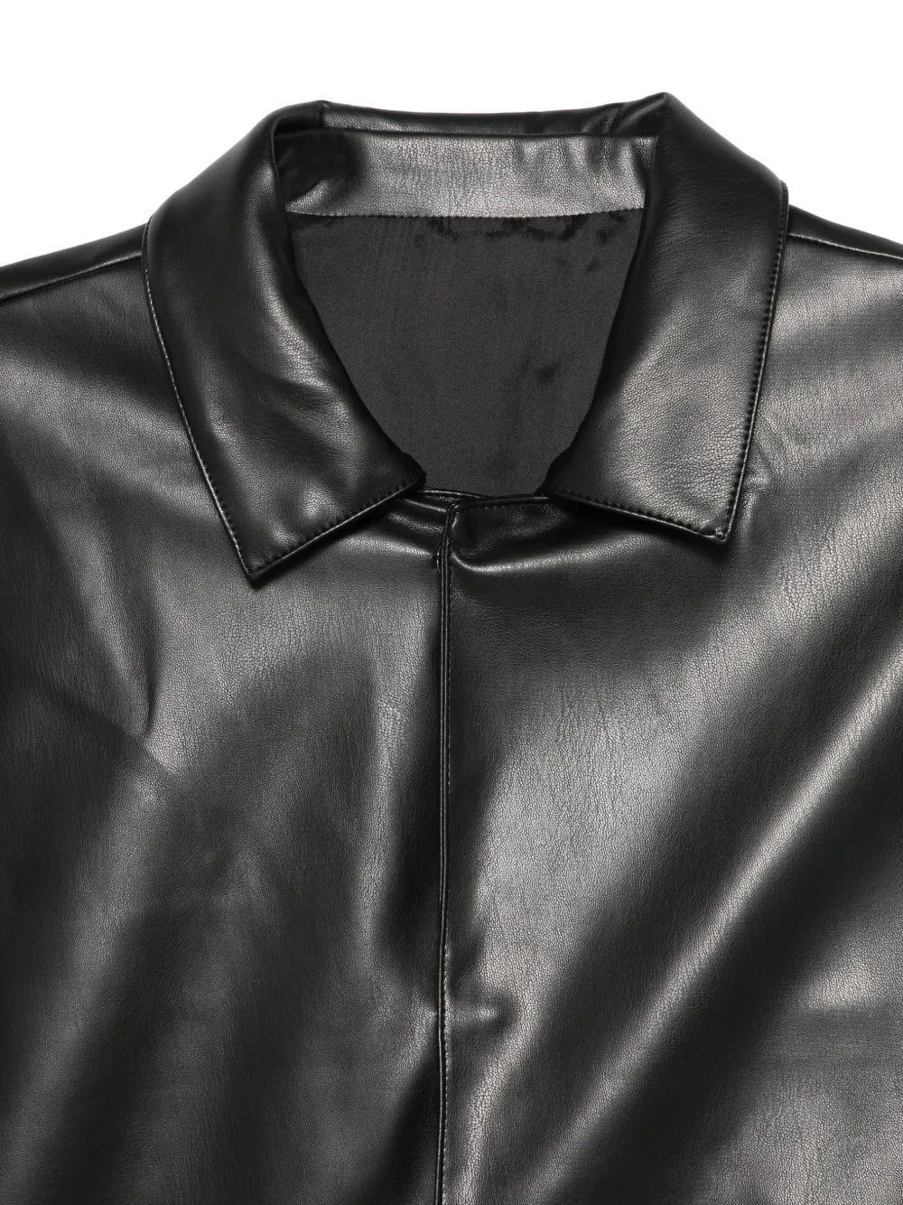 Costumein Leren jack met kraag Zwart