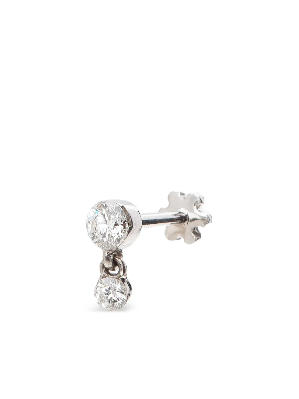 Maria Tash 18k White Gold Invisible-set Diamond Earring In Metallic