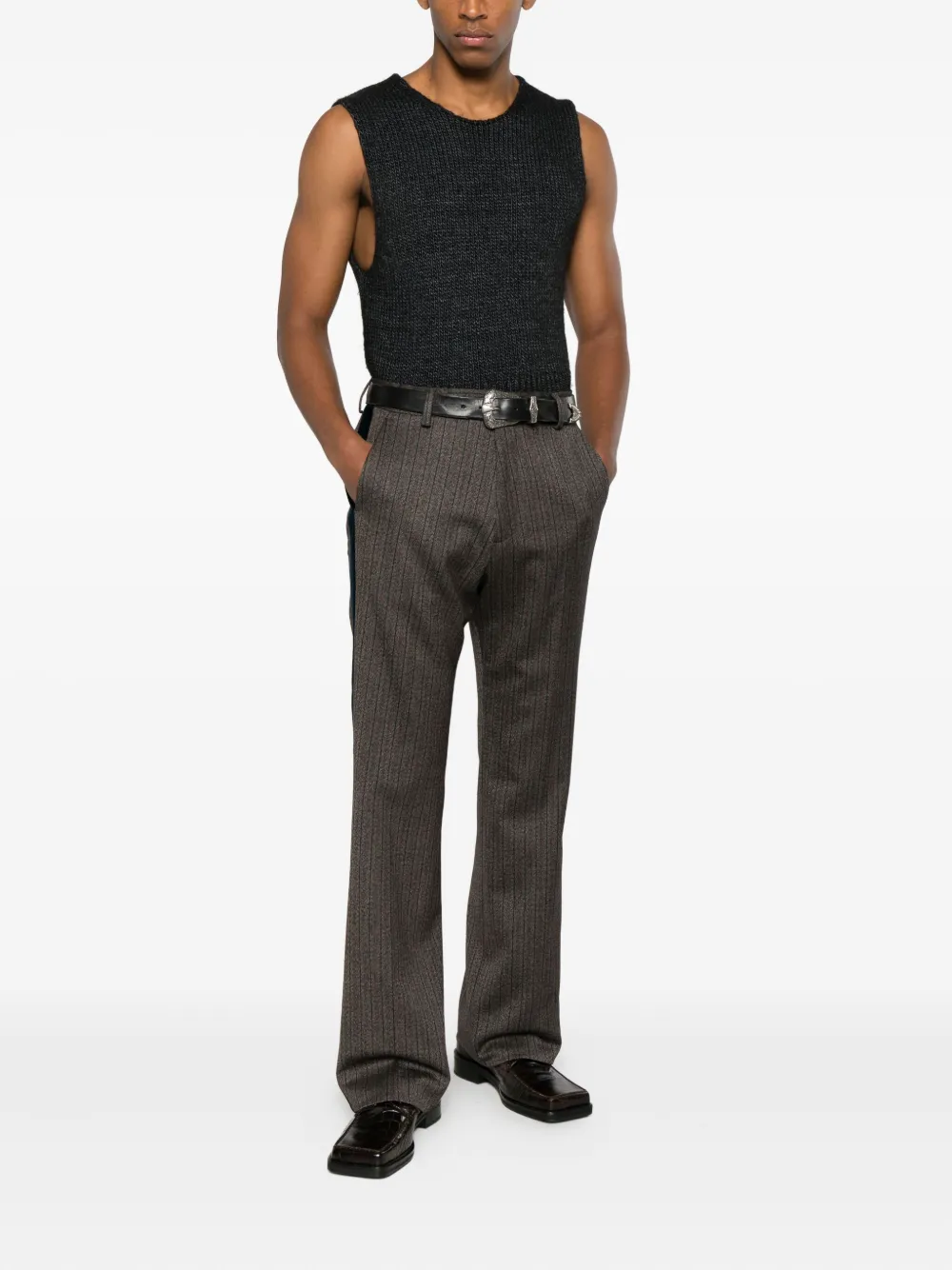 Wales Bonner pinstripe trousers - Grijs