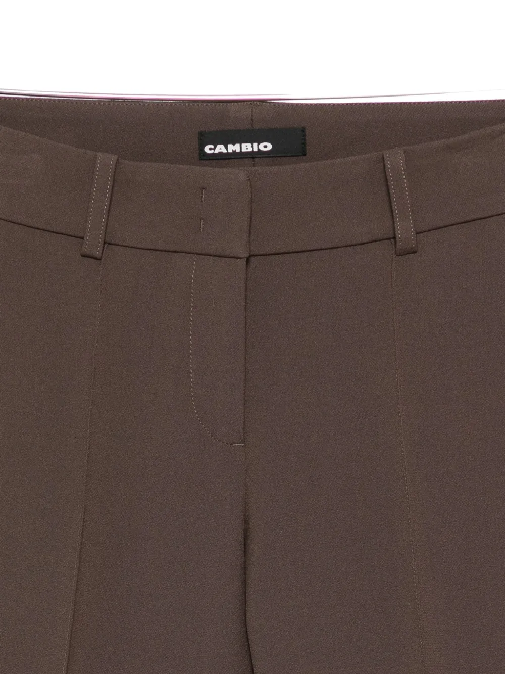 Cambio Belt-loops Zip-fly Cropped Trousers In Brown