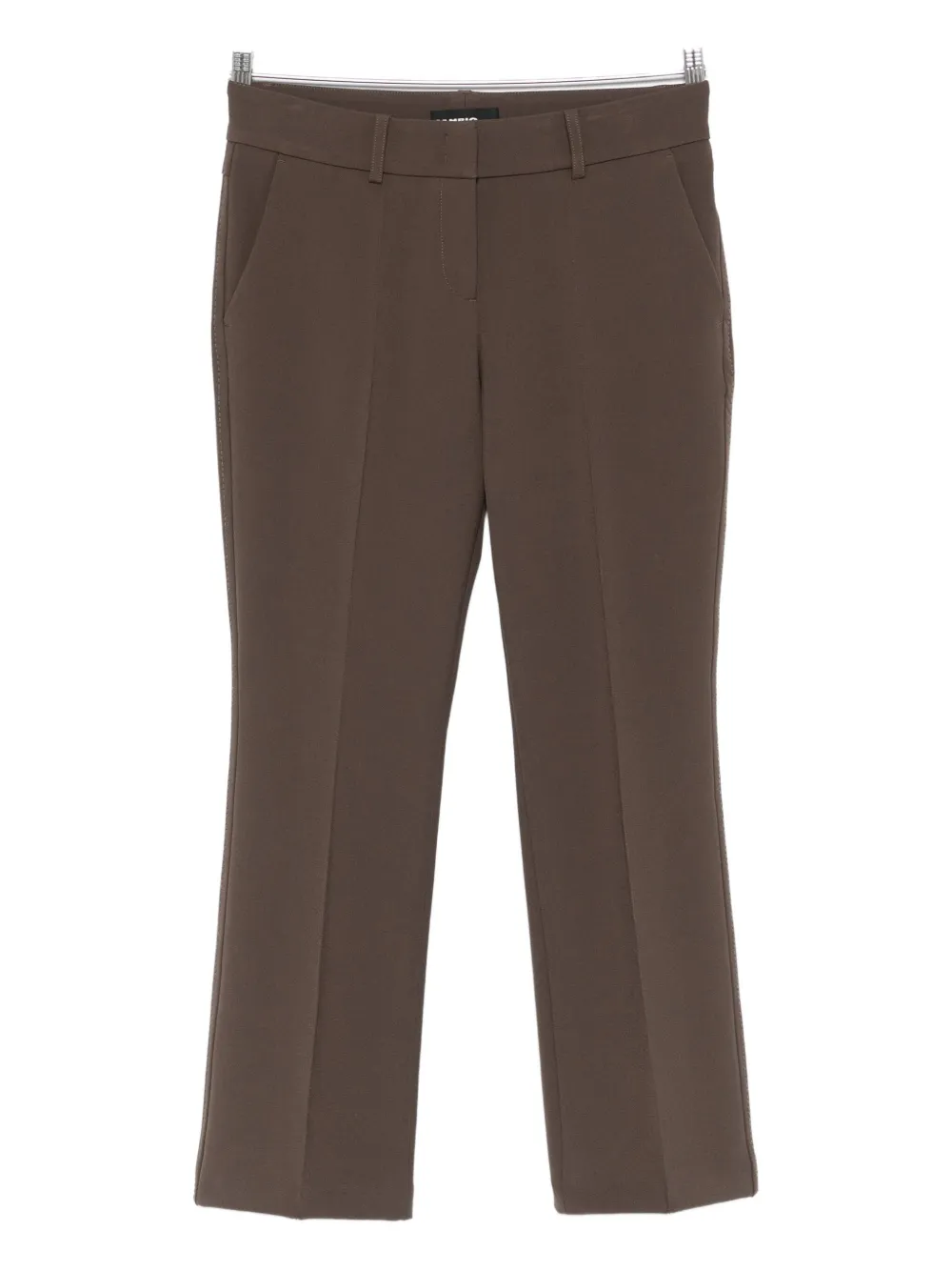 Cambio Belt-loops Zip-fly Cropped Trousers In Brown