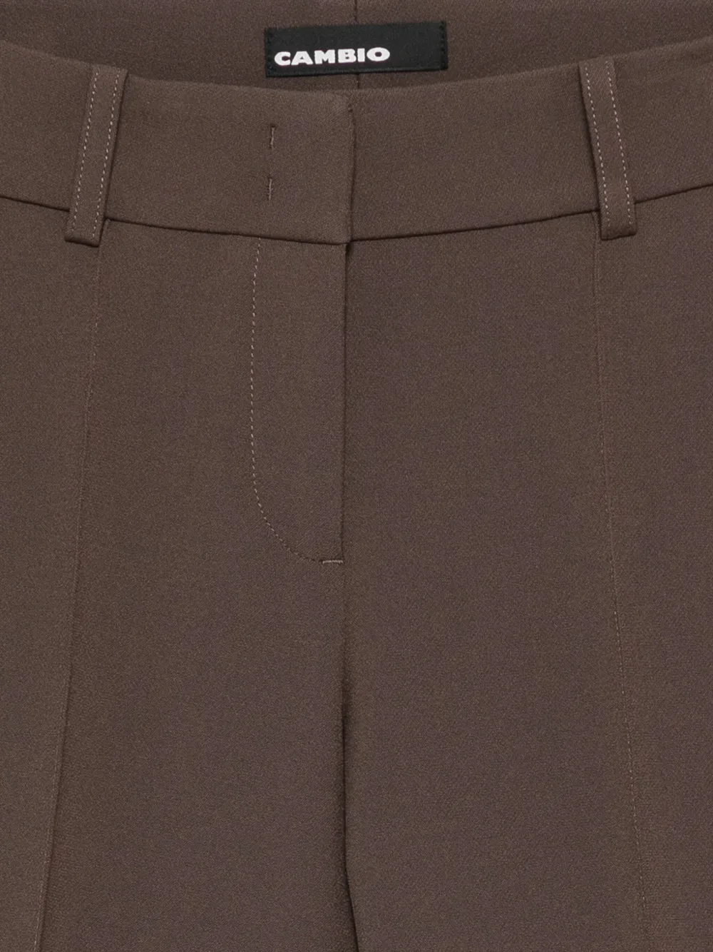 Cambio Cropped broek met riemlussen en rits Bruin