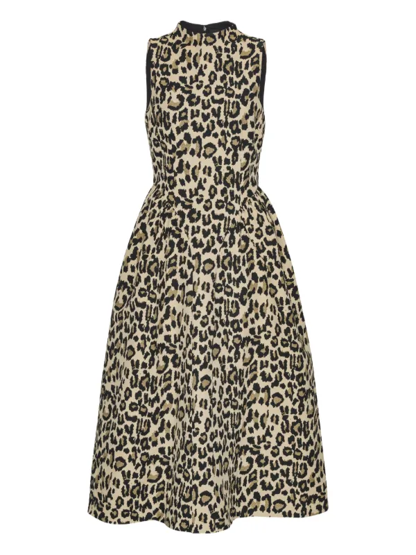 ROTATE BIRGER CHRISTENSEN Jacquard Midi Dress | Neutrals | FARFETCH