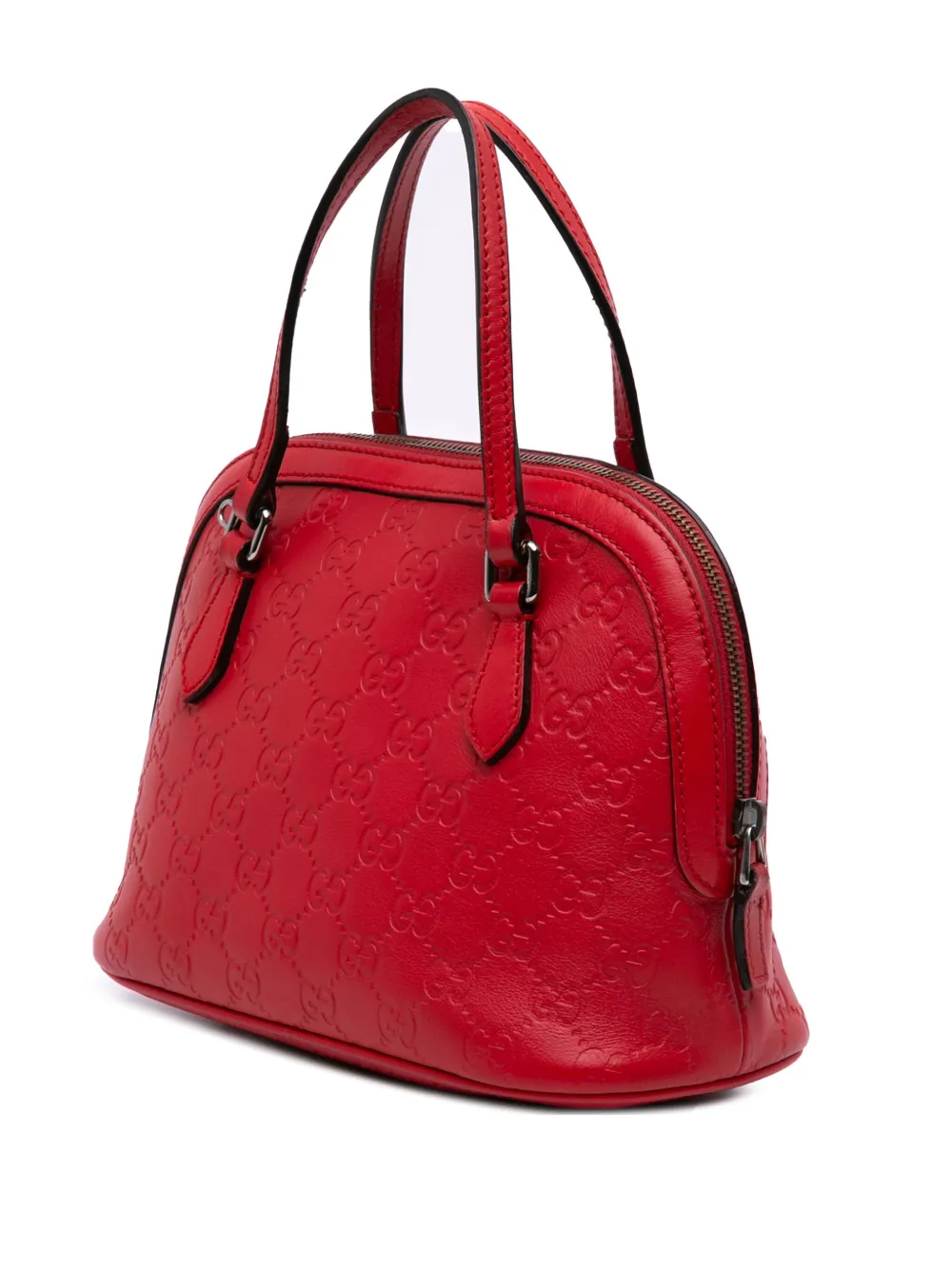 Pre-owned Gucci 2016-2025 Mini Ssima Dome Satchel In Red