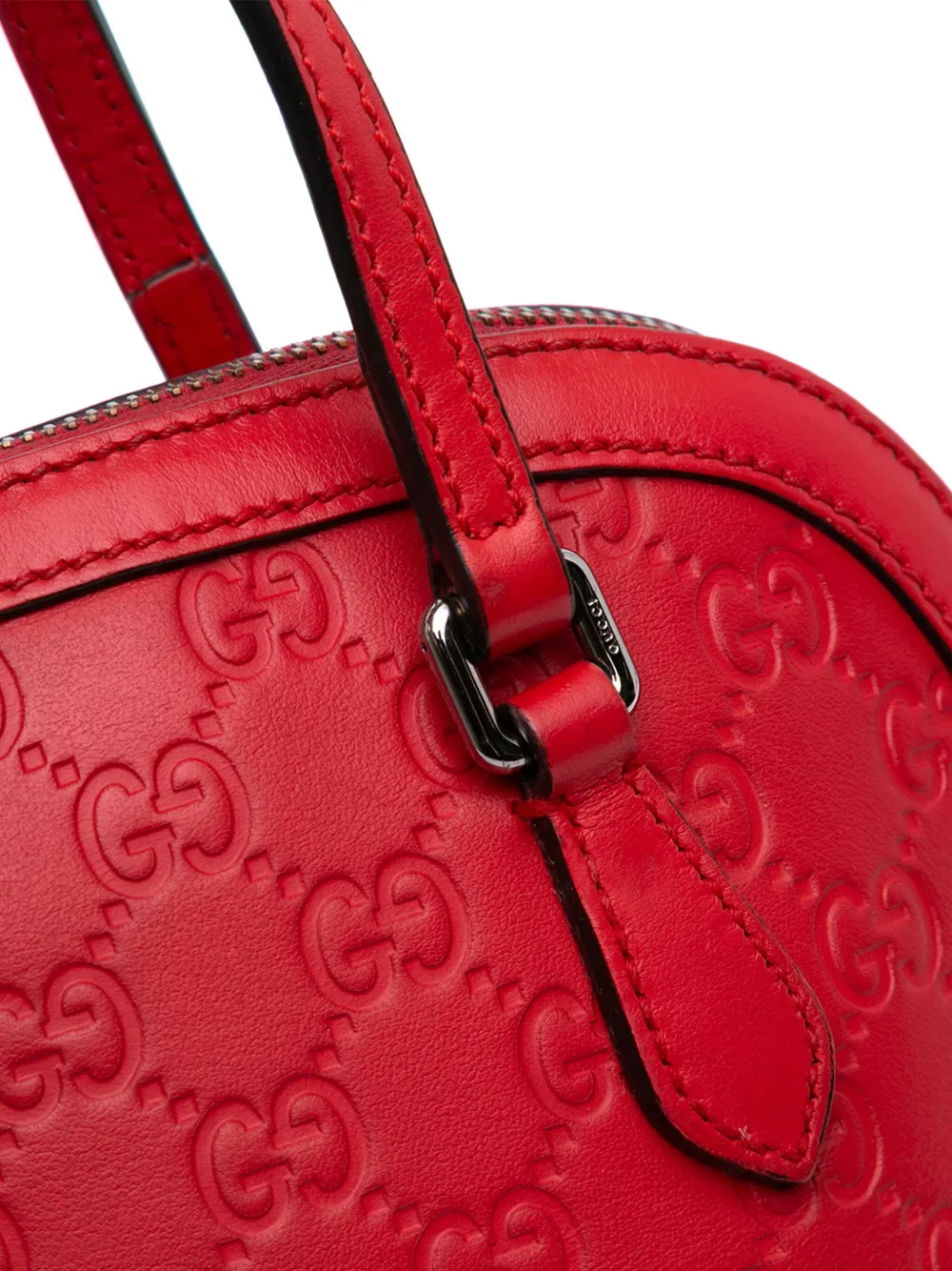 Pre-owned Gucci 2016-2025 Mini Ssima Dome Satchel In Red
