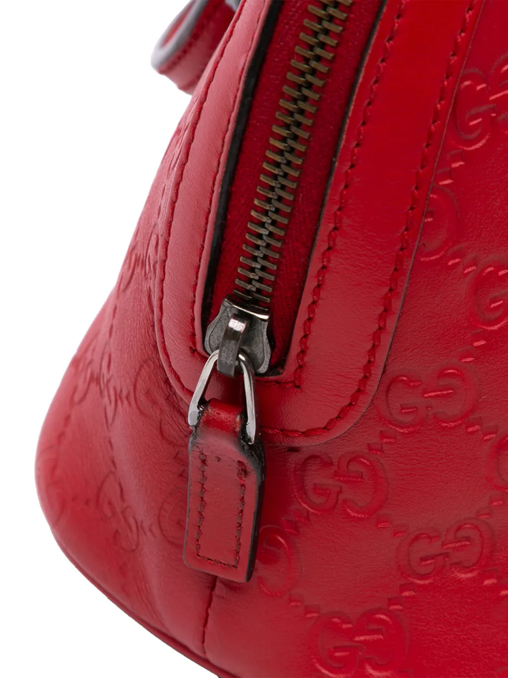 Pre-owned Gucci 2016-2025 Mini Ssima Dome Satchel In Red