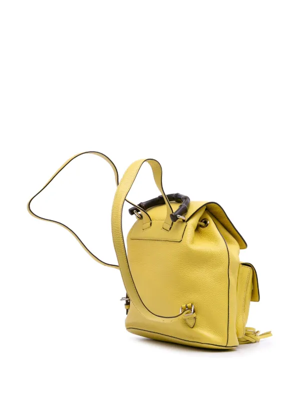 Gucci Pre-Owned 2000-2015 Leather Bamboo Tassel Backpack | Yellow