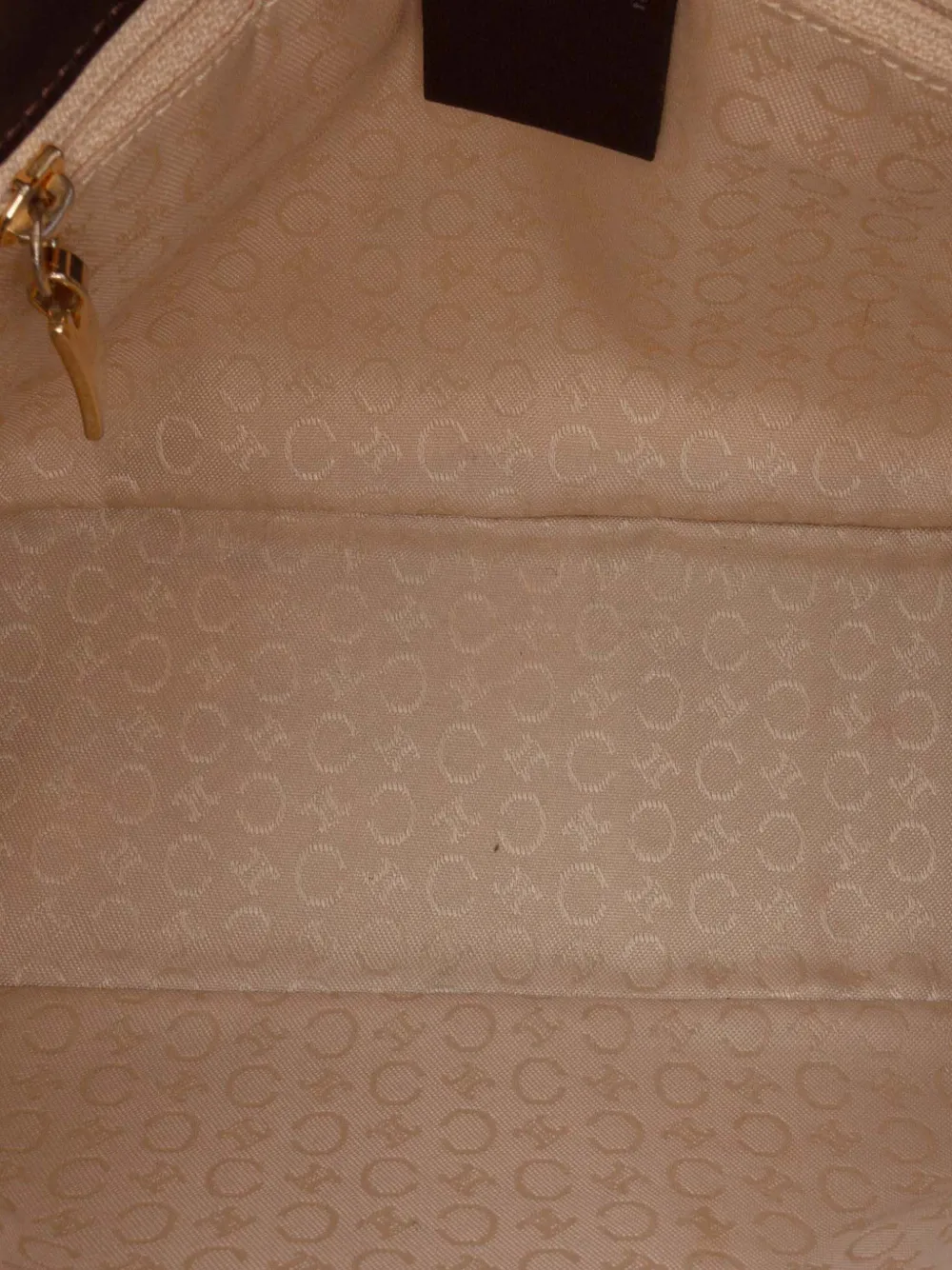 Pre-owned Celine 20th Century C Macadam Canvas Shoulder Bag In Brown