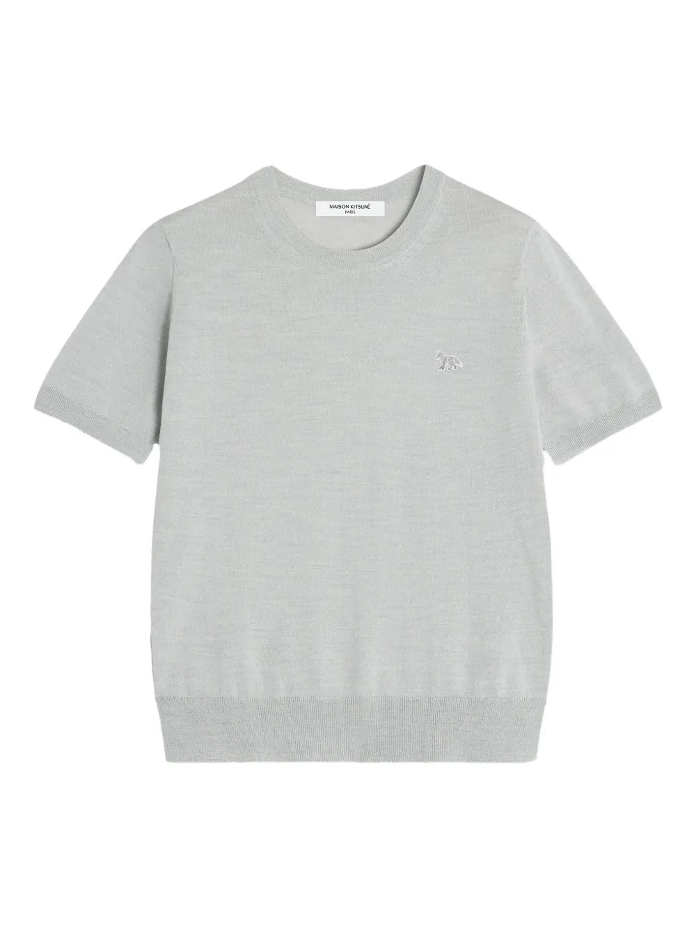 Maison Kitsuné Fox-embroidered Short-sleeve T-shirt In Gray